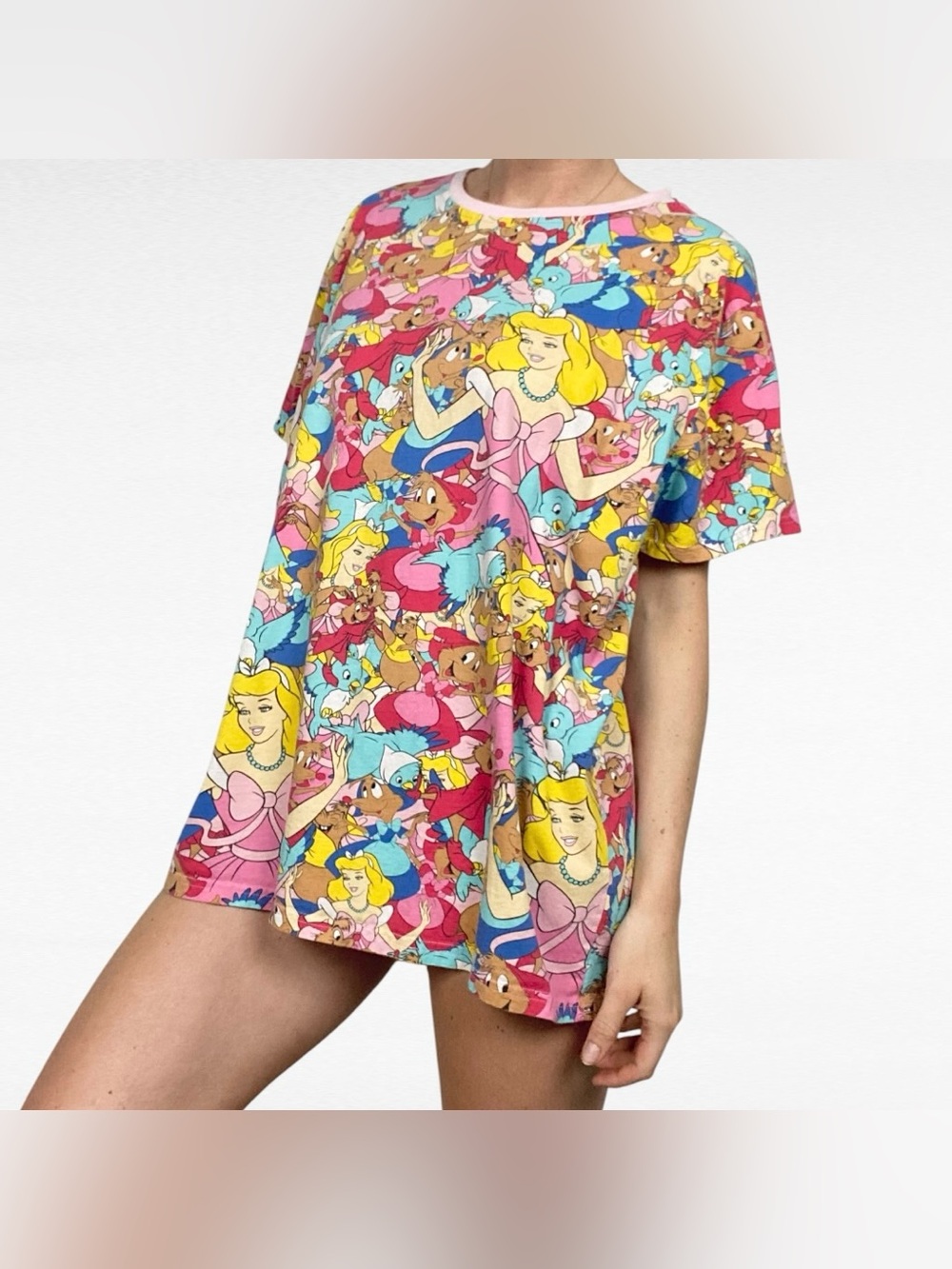 Cakeworthy Disney Cinderella Gus Gus & Jaq All Over Print Graphic Cotton Tee 3X